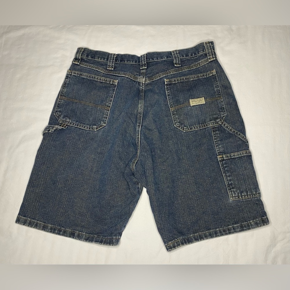 Wrangler Jean Shorts Mens Size 36 Blue Denim Carpenter Jorts Skater